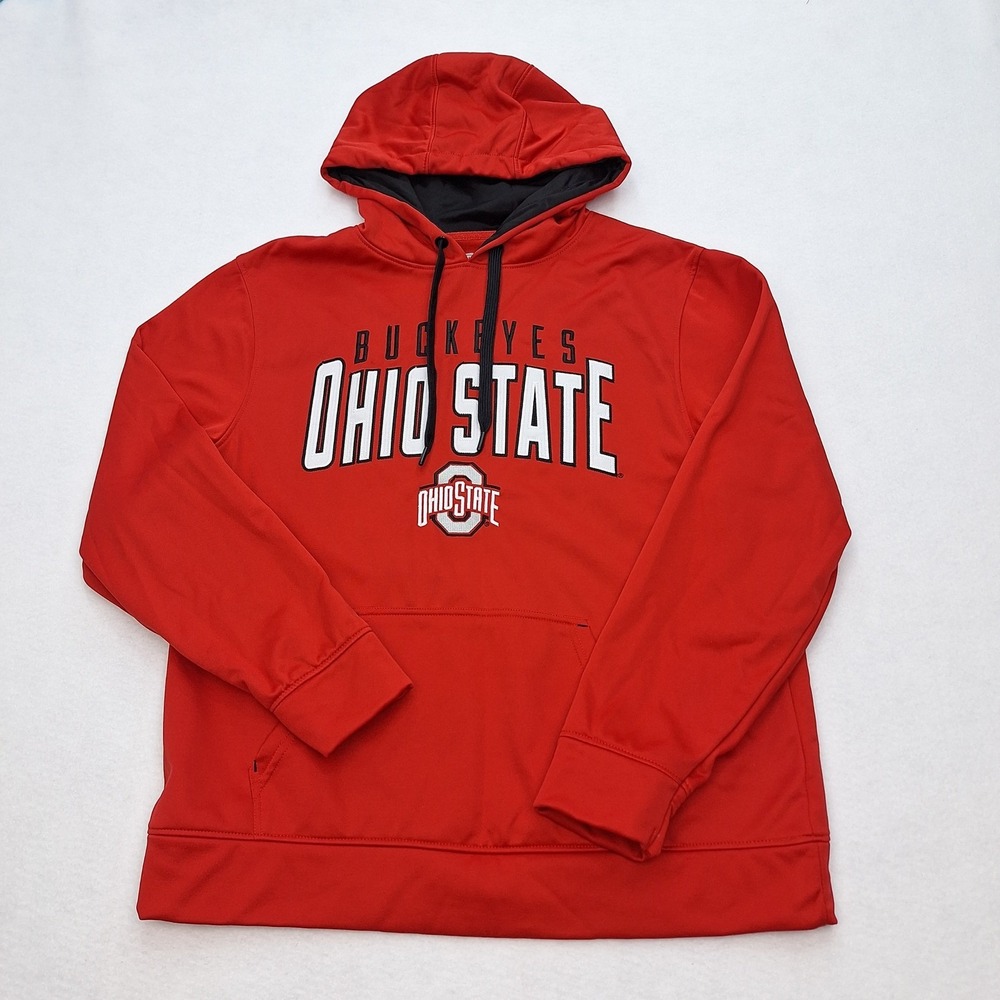 Ohio State‎ Buckeyes Hoodie Mens Large Red Sweatshirt Scarlet & Gray